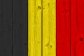 Belgium flag painted on old wood plank Royalty Free Stock Photo