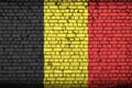 Belgium flag is painted onto an old brick wall Royalty Free Stock Photo