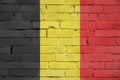 Belgium flag is painted onto an old brick wall Royalty Free Stock Photo