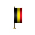 Belgium flag with stand. Vector illustration decorative design Royalty Free Stock Photo