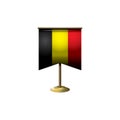 Belgium flag with stand. Vector illustration decorative design Royalty Free Stock Photo