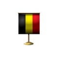 Belgium flag with stand. Vector illustration decorative design Royalty Free Stock Photo