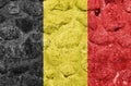 Belgium Flag on a stone walBelgium