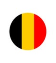 Belgium flag, vector icon, illustration. Belgian flag with the three colors of the coat of arms of Belgium.