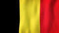 Belgium flag waving in the wind. Closeup of realistic Belgian flag with highly detailed fabric texture Royalty Free Stock Photo