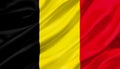 Belgium flag waving with the wind, 3D illustration.