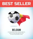 Belgium football or soccer ball. Football national team. Royalty Free Stock Photo