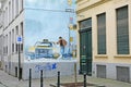 Belgium, fresco in the picturesque city of Brussels