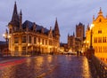 Belgium. Gent at night. Royalty Free Stock Photo