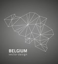 Belgium black contour vector triangle perspective polygonal map