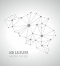 Belgium dot vector outline polygonal grey map
