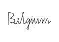 Belgium hand lettering on white background