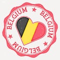 Belgium heart flag logo. Royalty Free Stock Photo