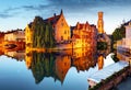 Belgium - Historical centre of Bruges river view. Old Brugge bu Royalty Free Stock Photo