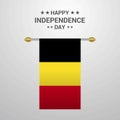 Belgium Independence day hanging flag background