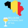 Belgium independence day with belgium map