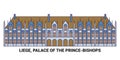 Belgium, Liege, Palace Of The Princebishops travel landmark vector illustration