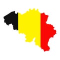 Belgium Map Flag Fill Background - Vector illustation Royalty Free Stock Photo