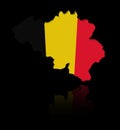 Belgium map flag with reflection illustration Royalty Free Stock Photo