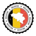 Belgium map and flag in vintage rubber stamp of. Royalty Free Stock Photo