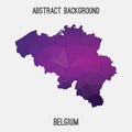 Belgium map in geometric polygonal,mosaic style.