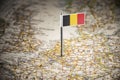 Belgium marked with a flag on the map Royalty Free Stock Photo