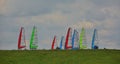 Colorful sportive sails on the horizon
