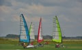 Colorful sportive sails on the horizon