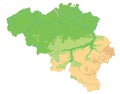 High detailed Belgium physical map. Royalty Free Stock Photo