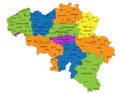Colorful Belgium political map with clearly labeled, separated layers. Royalty Free Stock Photo