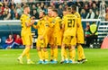 Belgium players Toby Alderweireld, Dries Mertens, Kevin De Bruyne, Thorgan Hazard, Timothy Castagne, Romelu Lukaku celebrating a