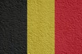 Belgium Politics Or Business Concept: Belgian Flag Wall With Plaster, Texture Royalty Free Stock Photo