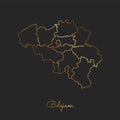 Belgium region map: golden gradient outline on.