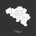 Belgium region map: white outline on grey.