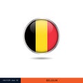 Belgium round flag vector design.