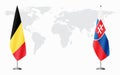 Belgium and Slovakia flags for official meeting