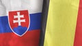 Belgium and Slovakia two flags textile cloth 3D rendering