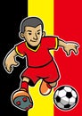 Belgium soccer player with flag background Royalty Free Stock Photo