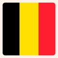 Belgium square flag button, social media communication sign