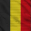 Belgium Square Realistic Flag Fabric Texture Effect Illustration