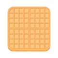 Belgium square waffle in flat style