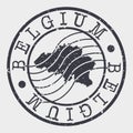 Belgium Stamp Postal. Map Silhouette Seal. Passport Round Design. Vector Icon. Design Retro Travel.