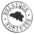 Belgium Stamp Silhouette Map. Postal Passport Stamp Round Vector Icon Design.