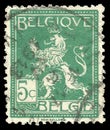 Belgium - stamp 1912: Standard edition on Heraldic animals, shows Standing lion