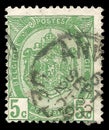 Belgium - stamp 1907: Standard edition, shows Coat of arms Royalty Free Stock Photo