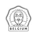 Belgium stamp. Vector illustration decorative design
