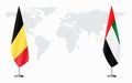 Belgium and United Arab Emirates flags for official meetin