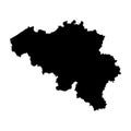Belgium vector map silhouette Royalty Free Stock Photo