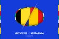 Belgium vs Romania football match icon for European football Tournament 2024, versus icon on group stage