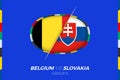 Belgium vs Slovakia football match icon for European football Tournament 2024, versus icon on group stage